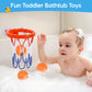 Auvitaya Bath Toys, Bathtub Basketball Hoop for Kids Toddlers, Bath Shower Toys for Kids, Strong Suction Cup Basketball Hoop & 3 Soft No-Hole Balls