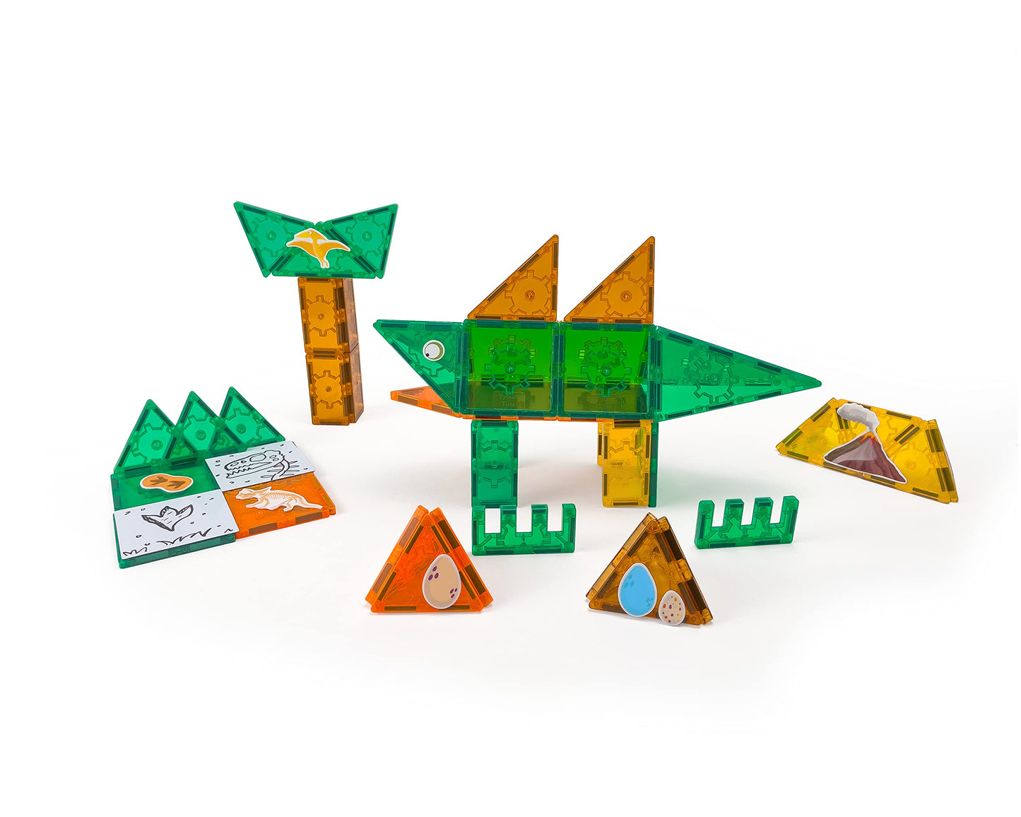 Tytan Tiles Dinosaurs 60-Piece Magnetic Tiles Building Set, Dino Safari Land Kids’ STEM Toy, Creative Play, Shape & Pattern Recognition, Fine Motor