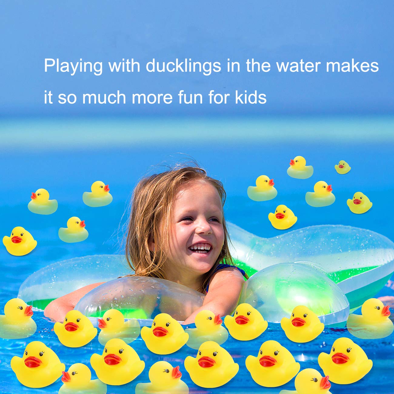 Rubber Ducks Bath Toys 50PCS Mini Ducks Bulk for Kids Baby Shower Decorations Birthday Party Favors Gift Classroom Summer Beach Pool Activity Carnival