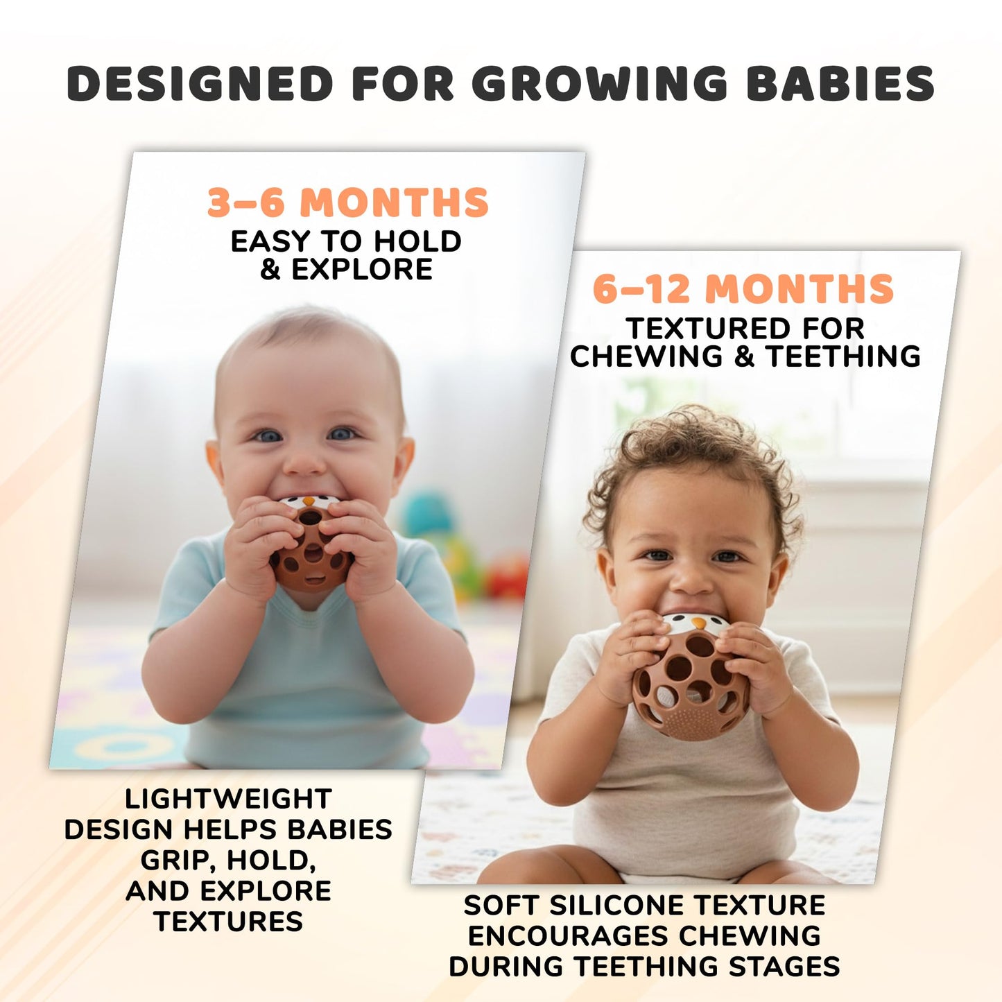 Baby’s Way Teething Toy - Owl Silicone Teether Toy for Babies 3-6 Months Toys for 6-12 Months - Baby Teething Relief, Silicone Teethers for Babies