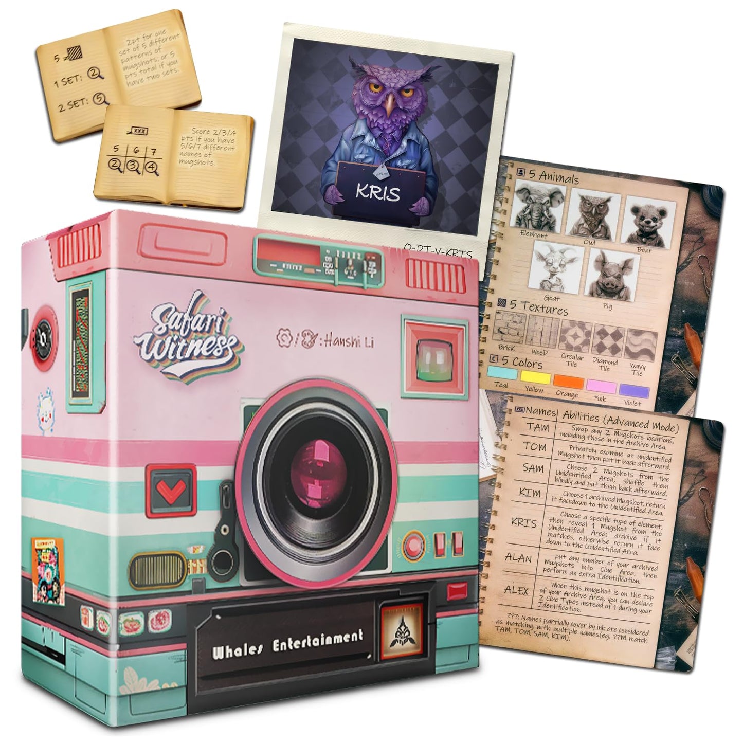 Whales Entertainment |Safari Witness Memory Matching Card Game| Features Beginner-Friendly & Advanced Modes| Party Card Game for Kids & Adults Family