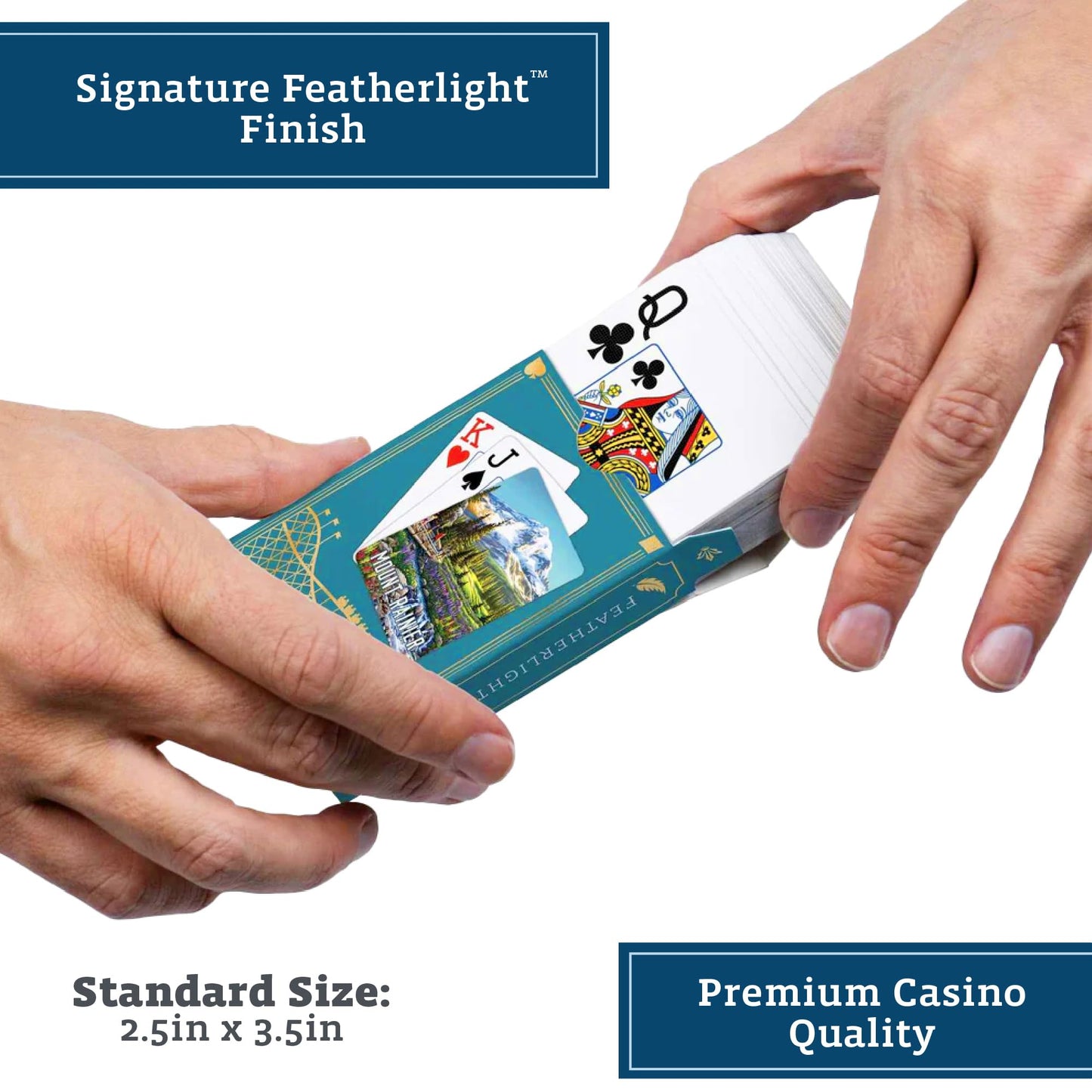 Boardwalk Puzzles Mount Rainier, Featherlight Unique Playing Cards, Fun Themed Deck for Home and Travel