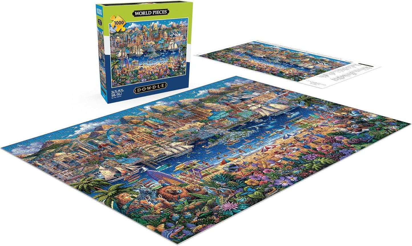 Buffalo Games - Dowdle - World Pieces - 1000 Piece Jigsaw Puzzle for Adults -Challenging Puzzle Perfect for Game Nights - Finished Size is 26.75 x
