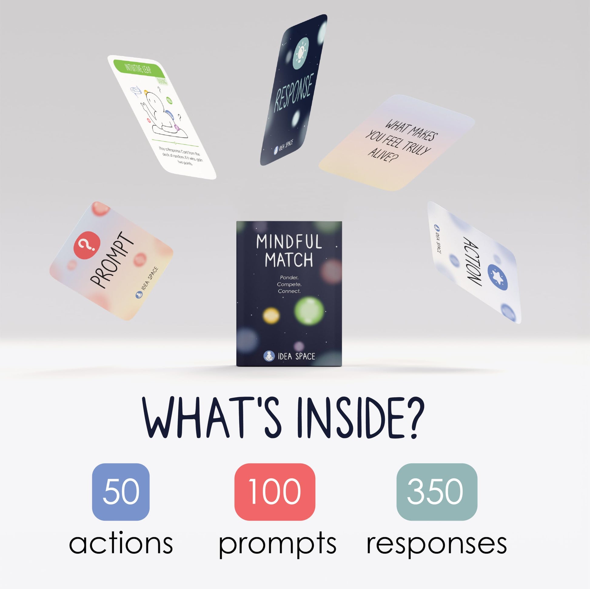 BEST Mindful Match | 500 Card Game for Adults, Teens, & Kids | Fun Family Party Game | Board Games for Adults | Mindfulness Conversation Cards |