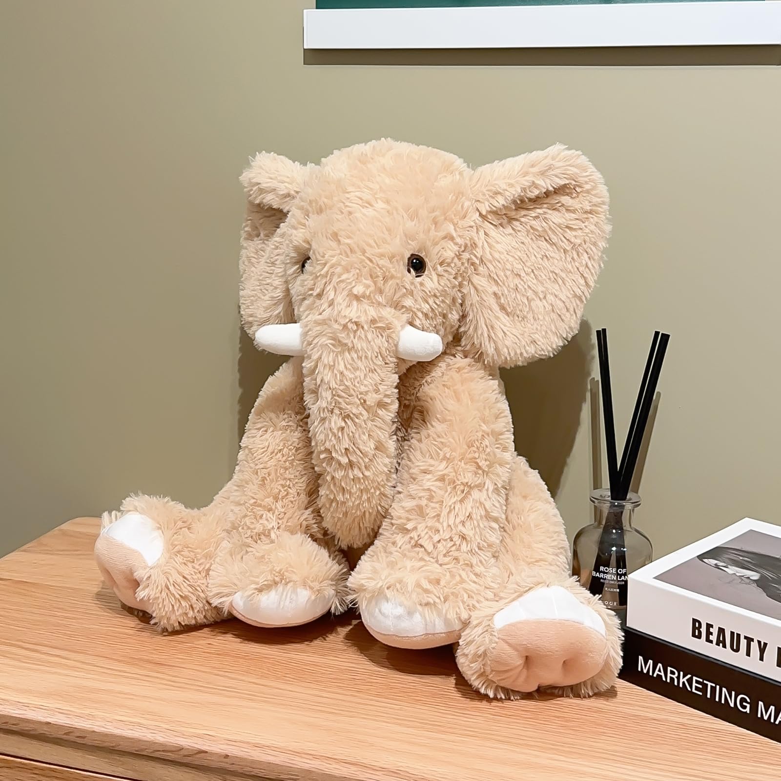 UBABER 19.2 Inch Large Elephant Stuffed Animals,Clever Elephant Plush Toy for Kids, for Girls and Women,Super Soft Room Decoration(Yellow).
