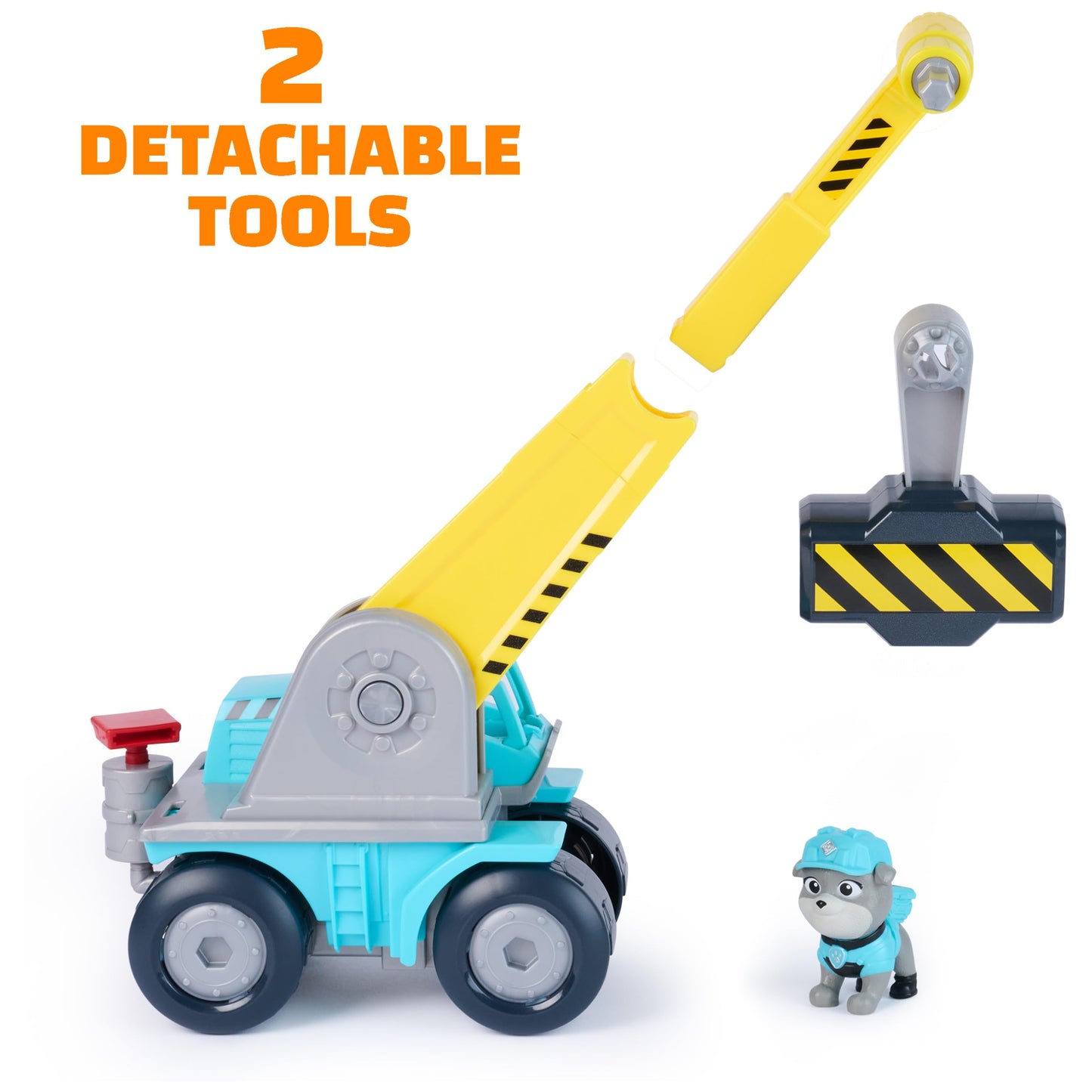 Rubble & Crew Motor Mega Hammer Vehicle, 10-Inch Construction Truck with Motor Action Figure, PAW Patrol Kids Toys for Boys & Girls Ages 3 and Up