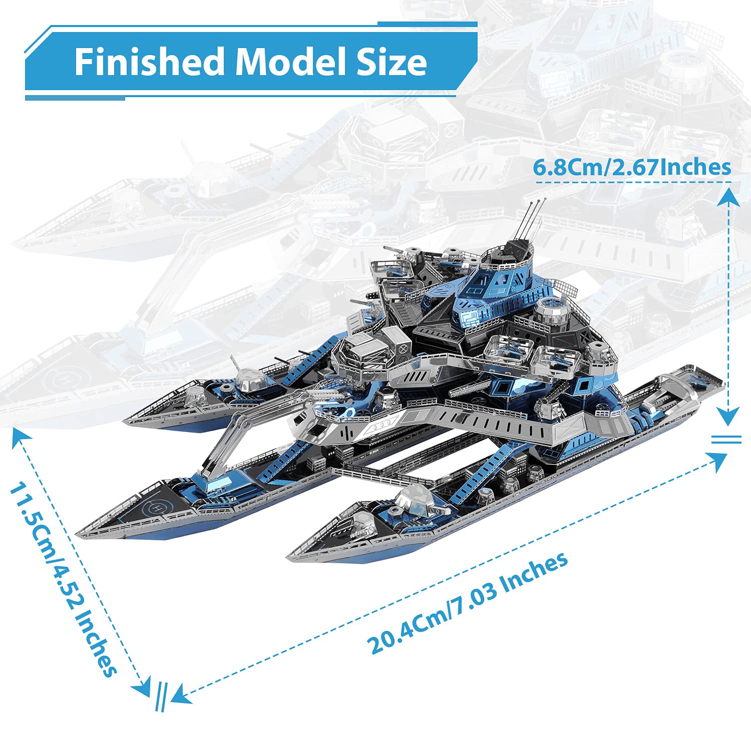 Microworld 3D Metal Puzzle, Military Leader Battleship No.1 Metal Model Kit, Great Challenge 3D Puzzles for Adults, DIY Brain Teaser Assembly Puzzle