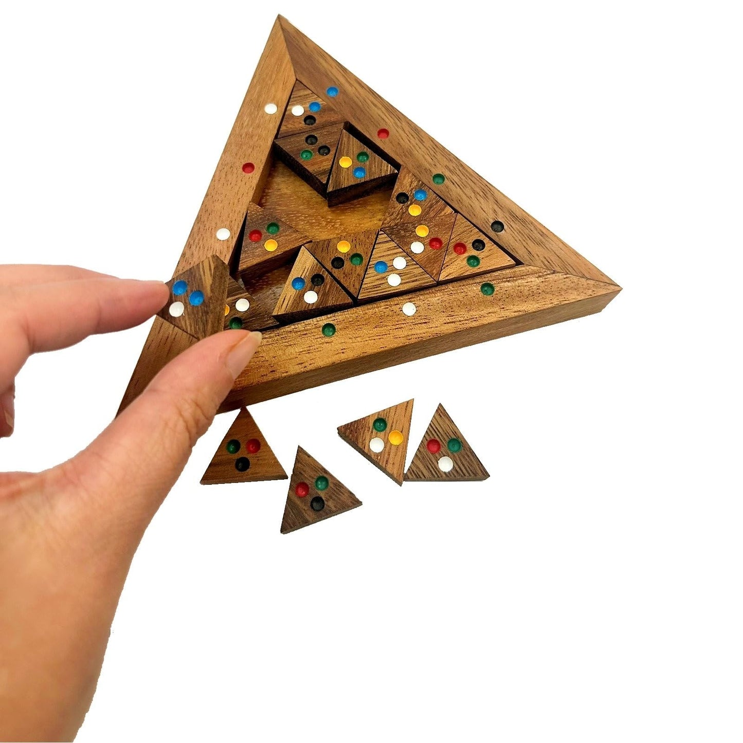 Color Match Triangle Wooden Puzzle Brain Teaser