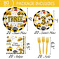 Letromp 80 Pcs Construction 3rd Birthday Decorations Construction Three Years Old Disposable Paper Dinner Plates Napkins Forks Dinnerware for Dump