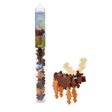 PLUS PLUS Moose - 3D Animal Figurine Building Block Set Tube, Mini Interlocking Puzzle Pieces, Fun Stem Toys for Kids