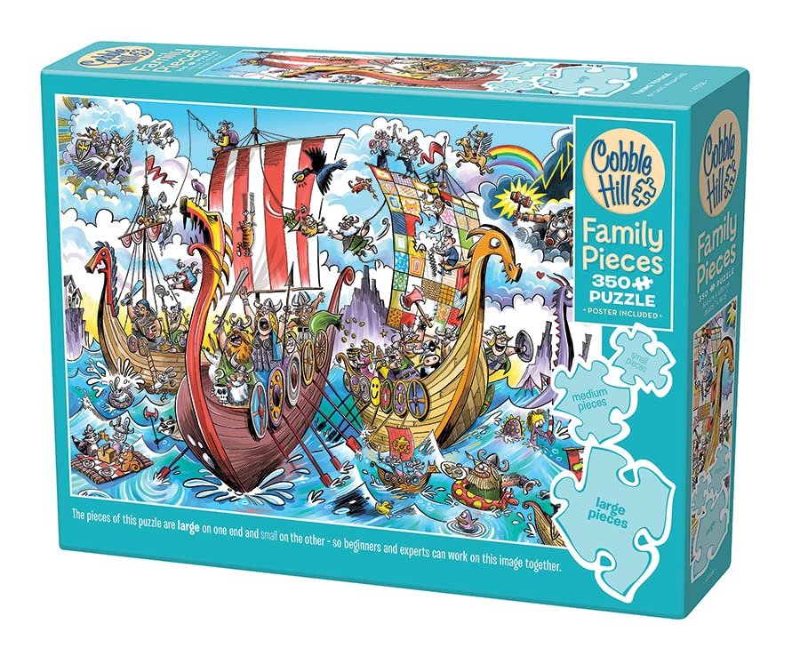 Cobble Hill Family Piece's 350 Puzzle - Viking Voyage - Sample Poster Included