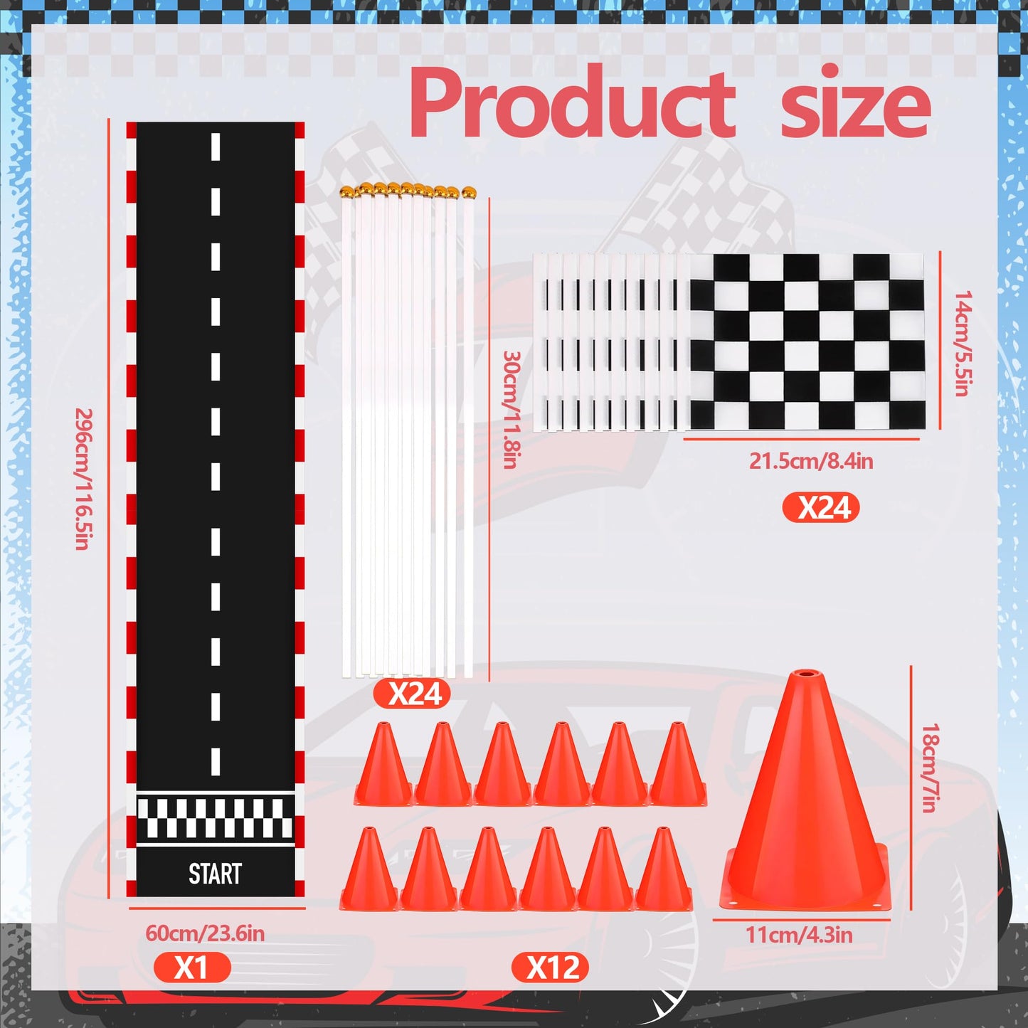 EUVBOKW 37 Pcs Race Car Birthday Party Decorations Set