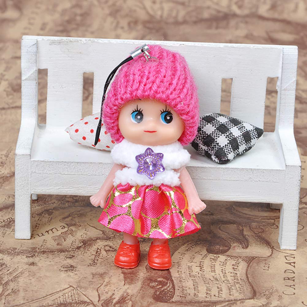 DOYIFUN 8 PCS Lovely Tiny Dolls Keychain, Silicone Princess Mini Doll for Girls, DIY Miniature Dollhouse Kit Decoration Little Dolls Christmas