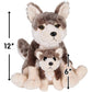 Rhode Island Novelty 12" AND 6" BIRTH OF LIFE WOLF PLUSH