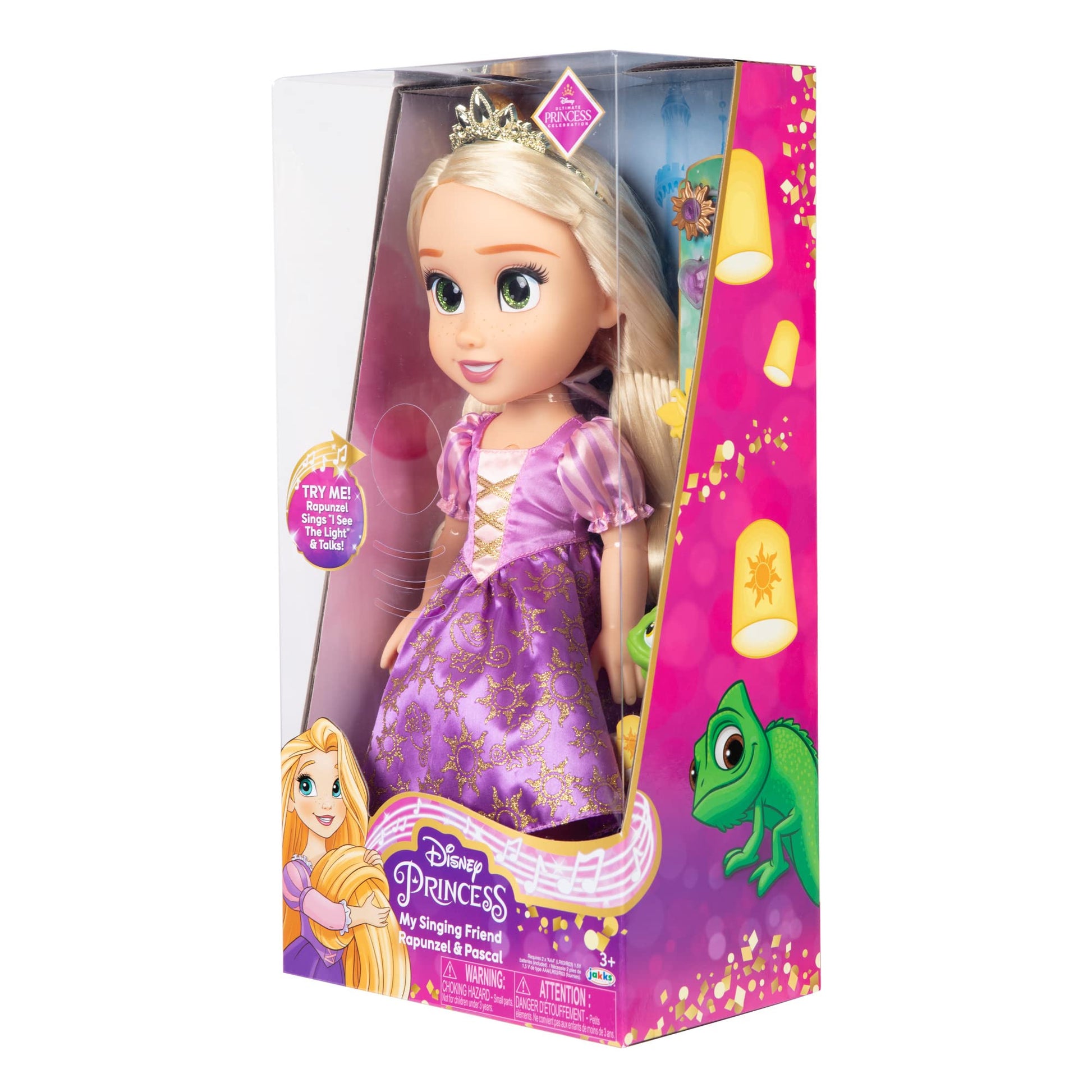 Disney Princess Rapunzel Doll - Singing Friend Rapunzel & Pascal - Sings 'I See The Light' and Talks!, 35cm/13.78''
