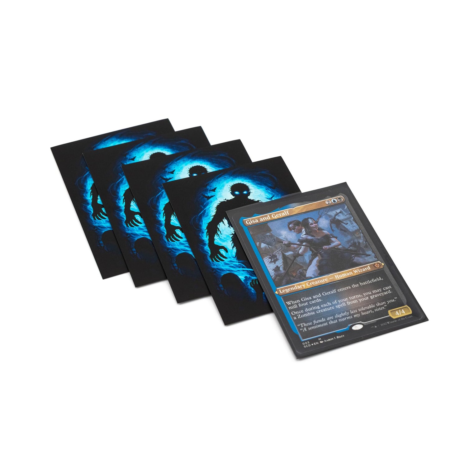 MTG Sleeves by Arcanum Industries, 103 Matte Card Sleeves for Magic The Gathering & TCG - Premium Shuffle Feel & Borderless Art with Black Interior