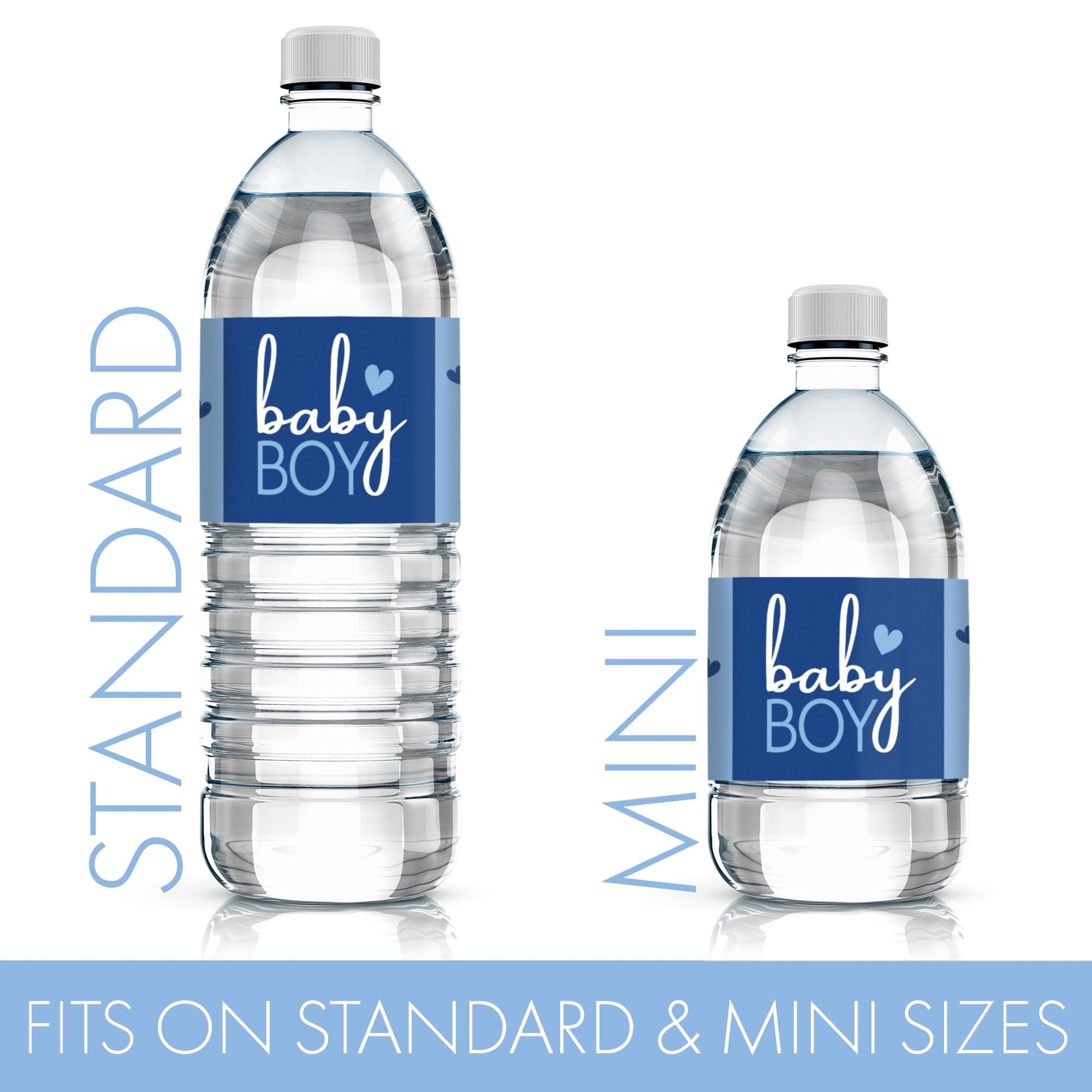 Blue It's a Boy Baby Shower Water Bottle Labels, 20 Count