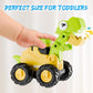iPlay, iLearn Dinosaur Truck Toys for Toddlers, Boys Dinos Press Go Racing Cars, Kids Construction Sandbox Vehicles Playset, Baby Push Go Friction Car