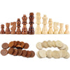 YB-OSANA 62 Pieces Wooden Checker Pieces & Chess Pieces 2 in 1 Chess Game Set Board Games Accessories Classic Wooden Chess Game Set in 2 Styles and 2