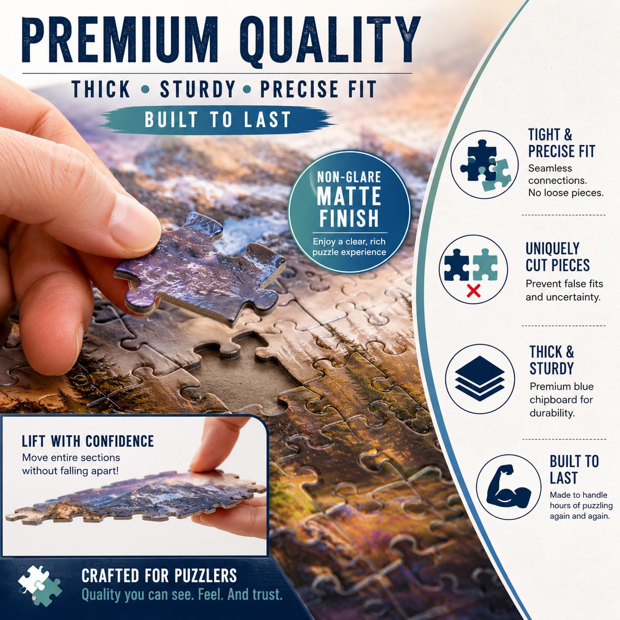 Prime Time Puzzles Adult Jigsaw Puzzle Foggy Mountain 1000 Piece