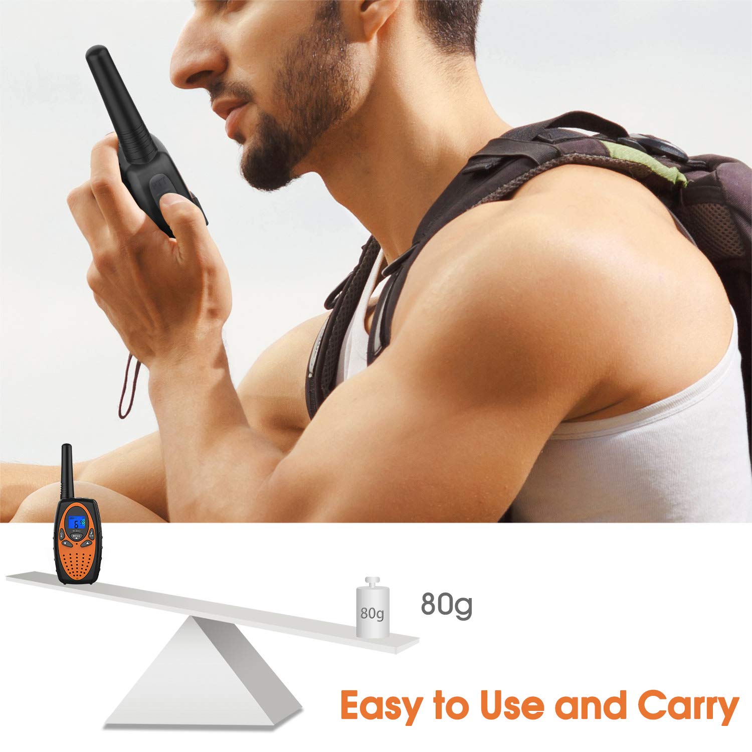 Two Way Radios for Adults, Topsung M880 FRS Walkie Talkie Long Range with VOX Belt Clip/Hands Free Walki Talki with Noise Cancelling for Women Kids