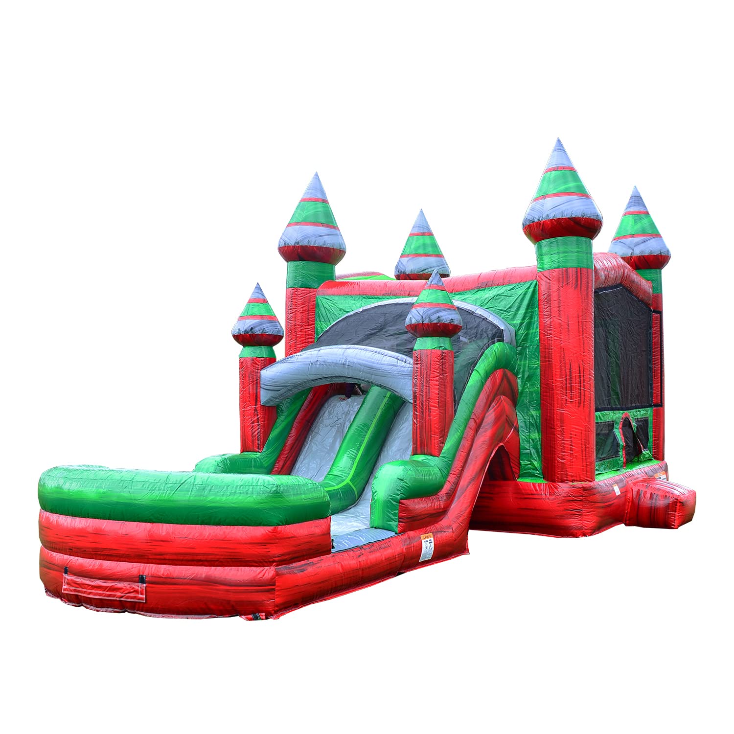 JumpOrange 13’ x 31’ x 15’ Midnight Bounce House with Dual Lane Slide; 15oz Commercial Grade PVC Vinyl, with Basketball Hoop and Blower for Kids
