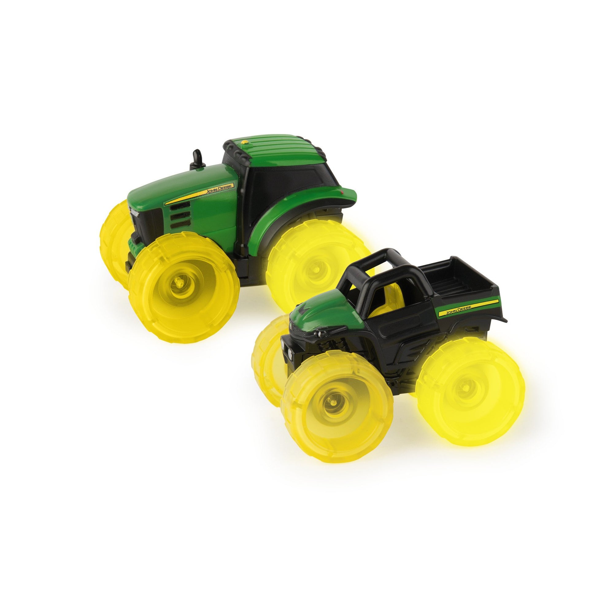 TOMY Monster Treads Lightning Wheels - Includes 1 John Deere Miniature Monster Truck Toy - Gator or Tractor Toy (Vehicle May Vary) - John Deere Toys