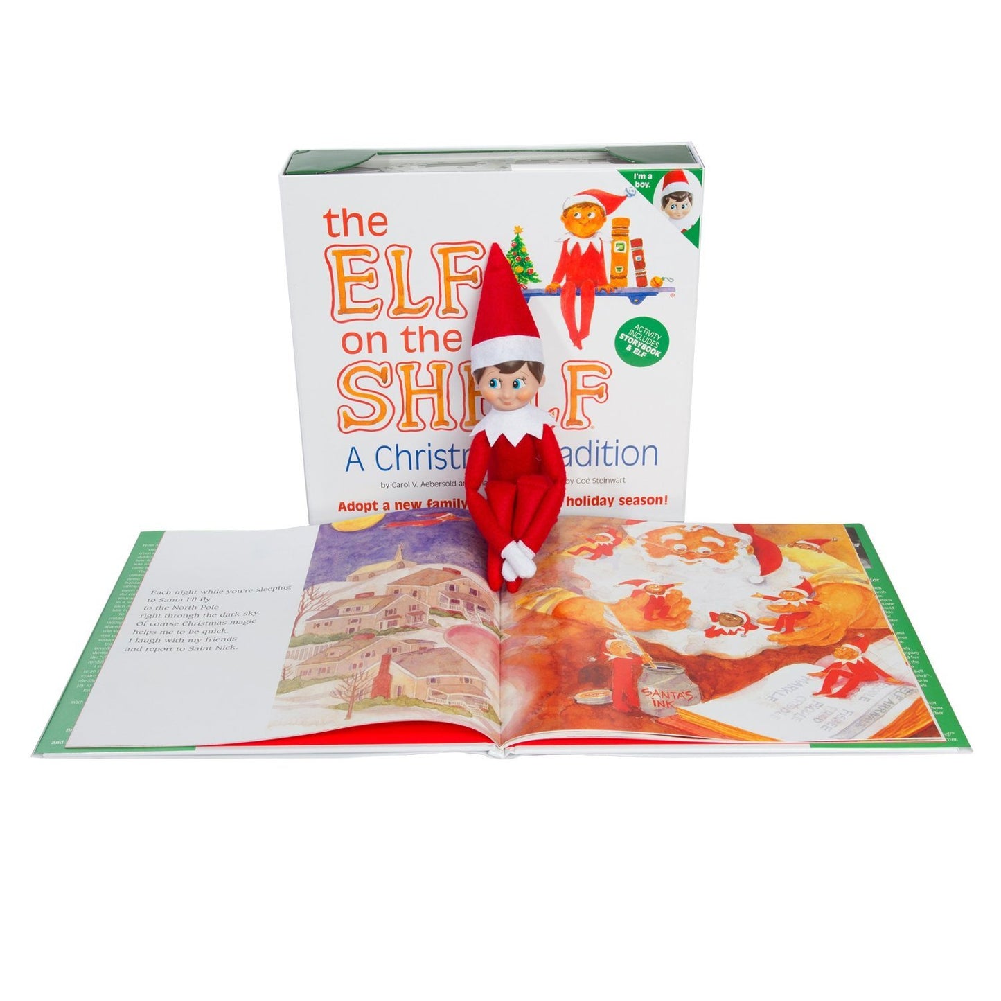 The Elf on the Shelf: A Christmas Tradition - Blue Eyed North Pole Elf Boy with Elf Pets: A Saint Bernard Tradition