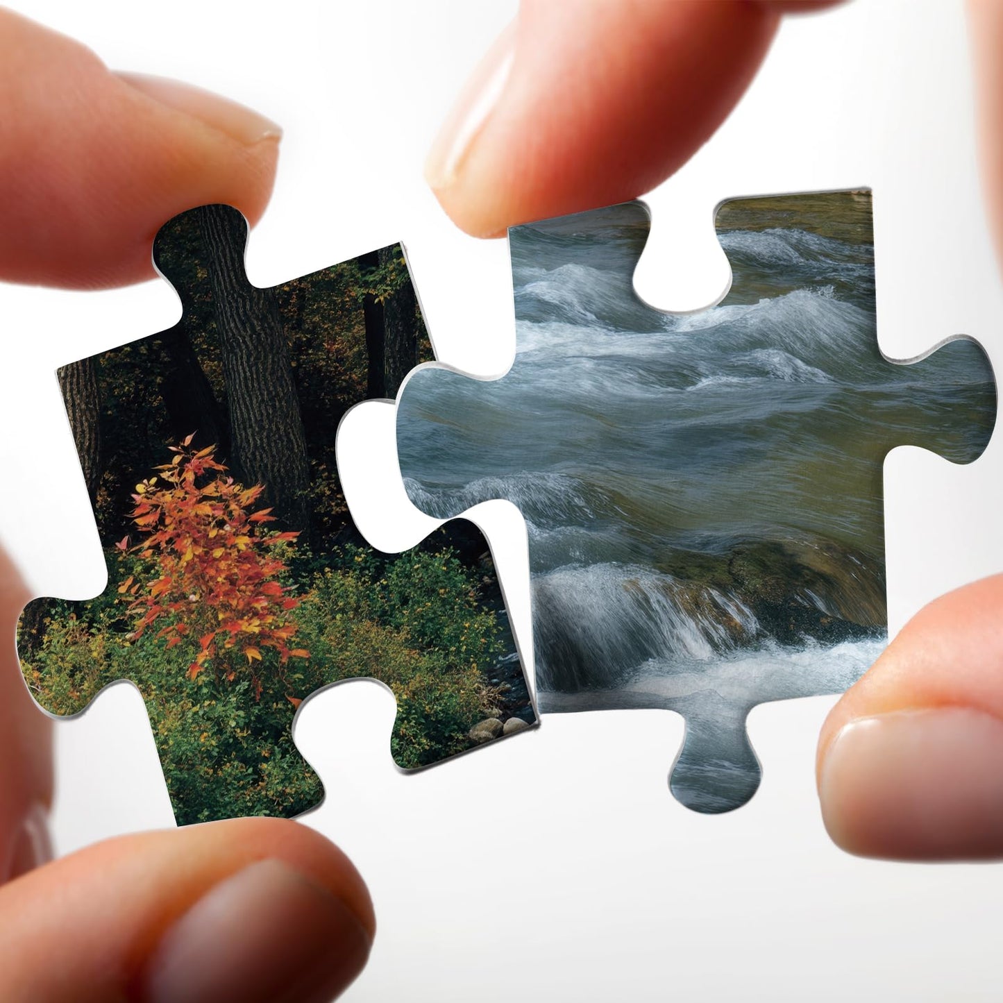 Larkipuzz Beautiful Forest Landscape Puzzles for Adults 1000 Pieces, Aesthetic Autumn River Plant Jigsaw Puzzle, Impossible Nature Art Puzzles