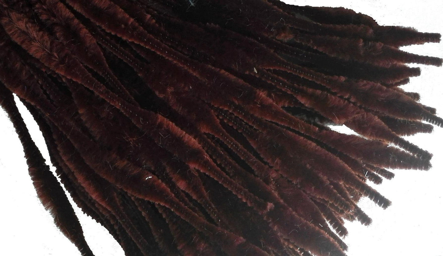 Carykon Pack of 100 Pipe Cleaners Fuzzy Bumpy Chenille Stems for Creative Handmade DIY Art Craft (Brown)