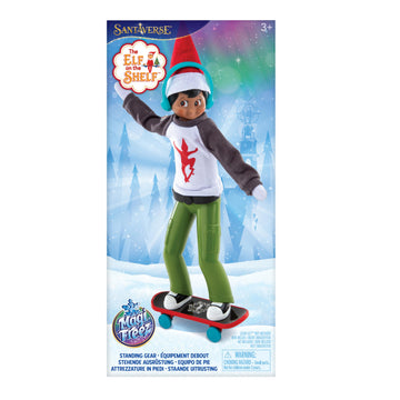 The Elf on the Shelf MagiFreez Holly Jolly Ollie Skateboard Set for Your Scout Elf - Includes Magical Standing Pants, elf- Sized Long Sleeve tee