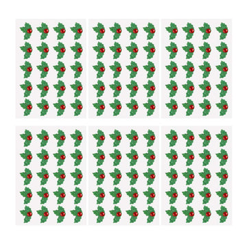 Amosfun 10 Sheets/Pack Green and Red Christmas Holiday Holly Leaves Stickers DIY Christmas Decorative Stickers