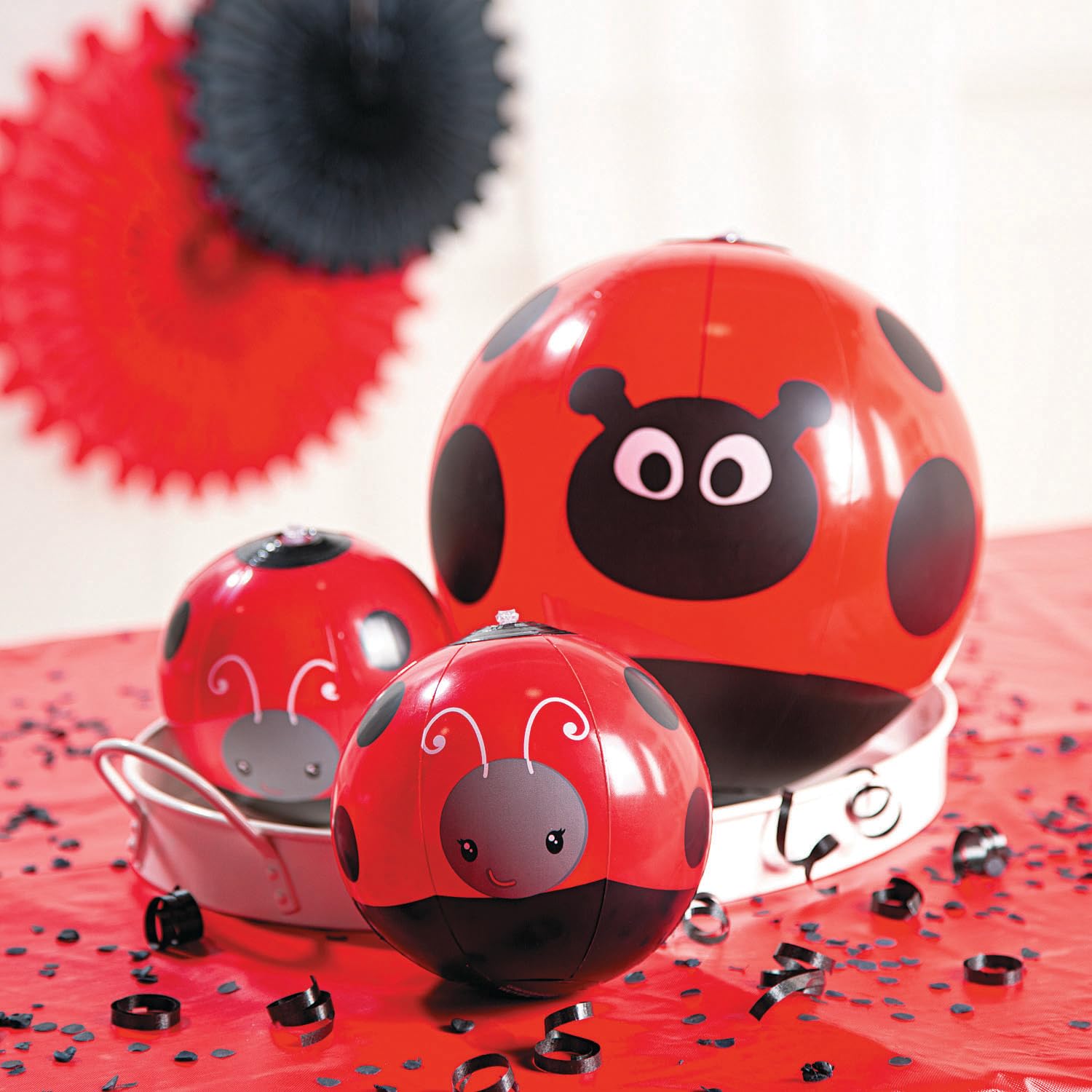 Fun Express Mini Ladybug Beach Balls Bulk 12 Pack