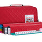 American Mahjong Set “Red" - Quilted PU Leather Carrying Bag with Shoulder Strap & Handles, All-in-One Tile Racks with Pushers, 166 Engraved Tiles
