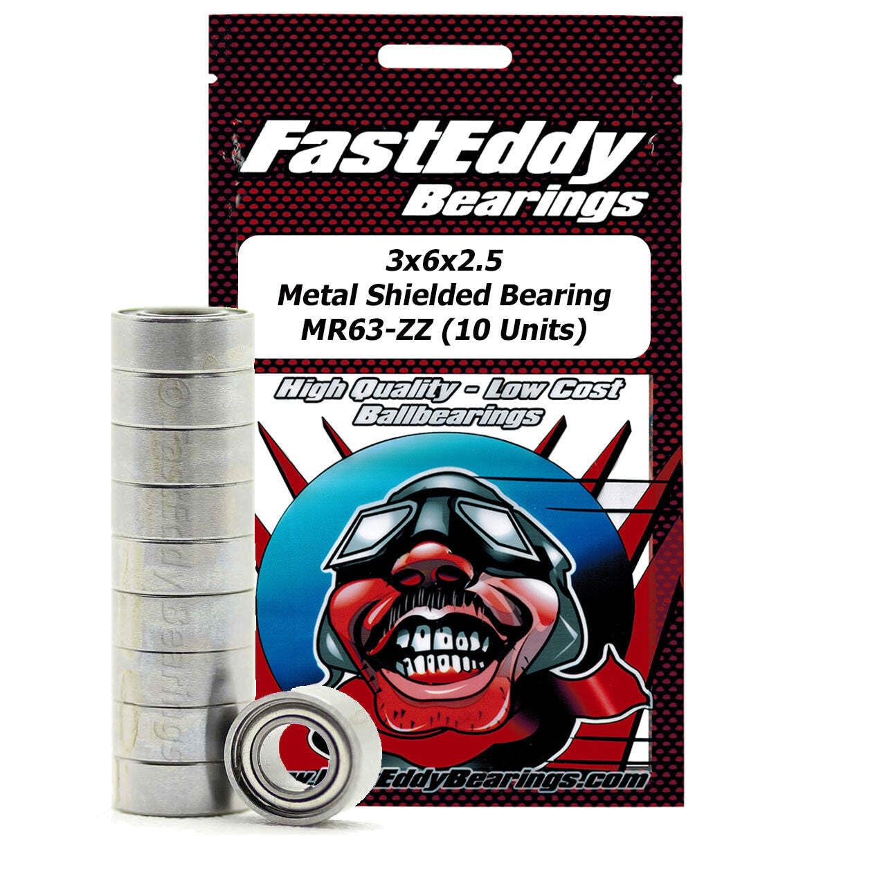 3x6x2.5 Metal Shielded Bearing MR63-ZZ 10 Units