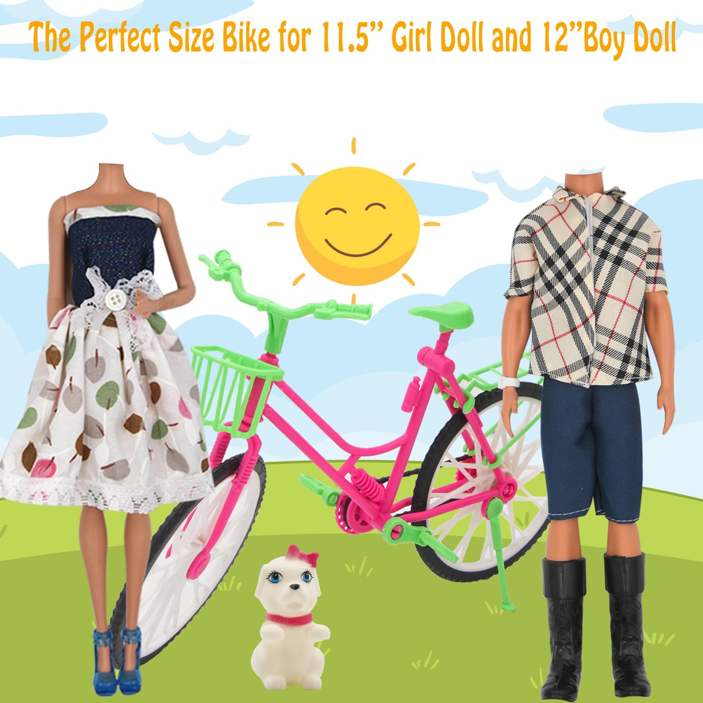 ZTWEDEN 33Pcs Doll Clothes and Accessories for 12 Inch Boy and GirlDoll, Includes 20 Wear Clothes Shirt Jeans Suit and Wedding Dresses, Glasses