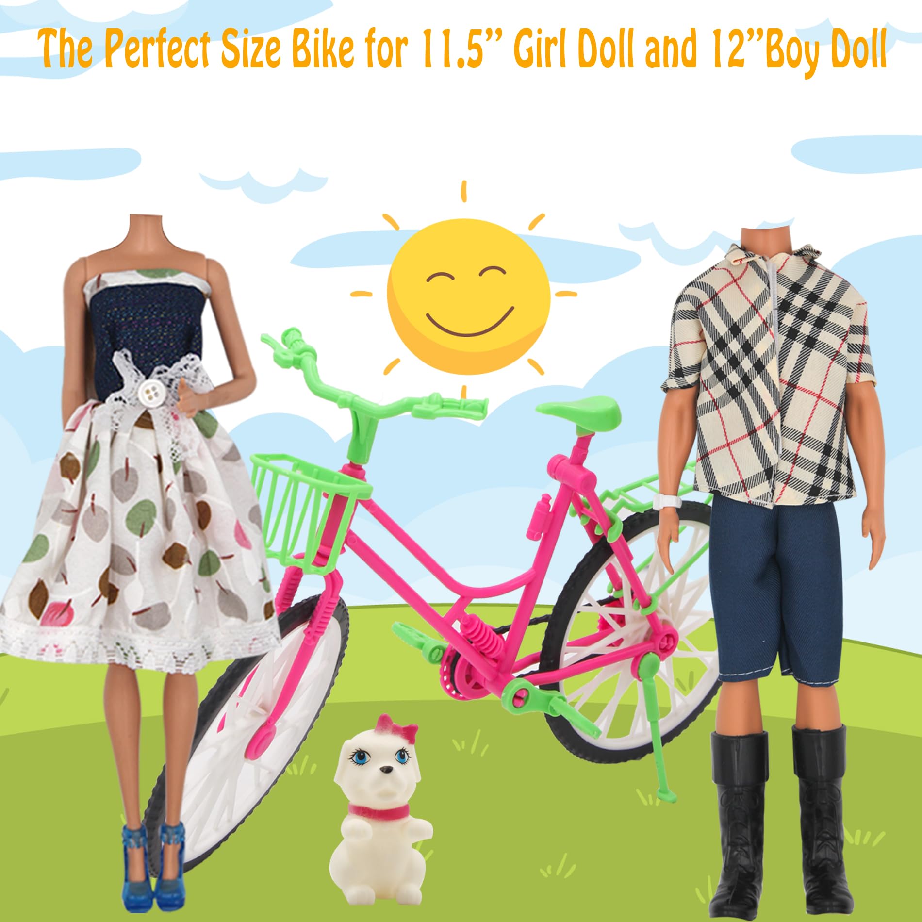 ZTWEDEN 33Pcs Doll Clothes and Accessories for 12 Inch Boy and GirlDoll, Includes 20 Wear Clothes Shirt Jeans Suit and Wedding Dresses, Glasses