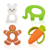 WANABUY - Silicone Pacifier teether Toys for Babies 0-6 and 6-12 Months - Package of 4 Baby teethers - Pain Relief - Infants and Toddlers. Safer Than