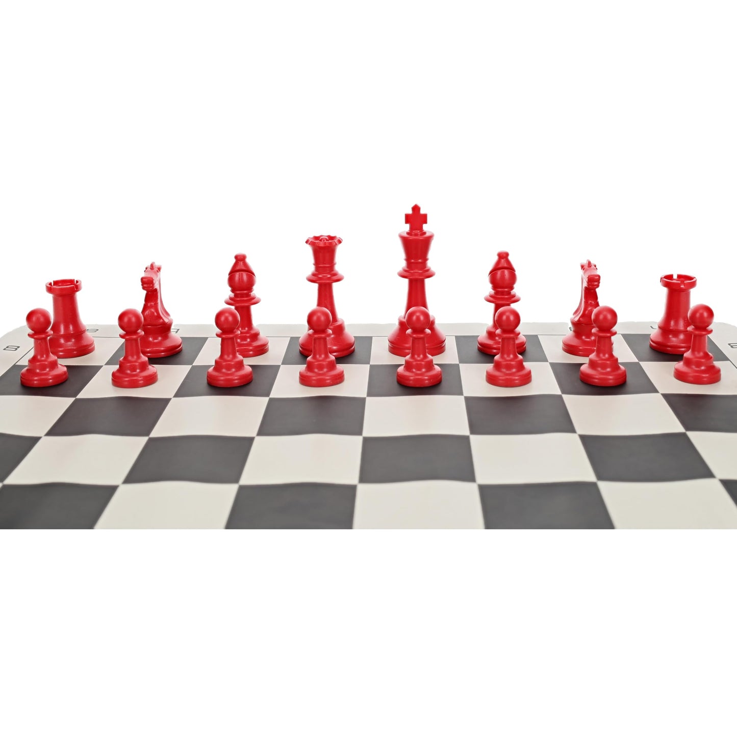 WE Games Color Bright Plastic Staunton Tournament Chess Pieces with 3.75 in. King - Half Chess Set of Chess Pieces Only, Red