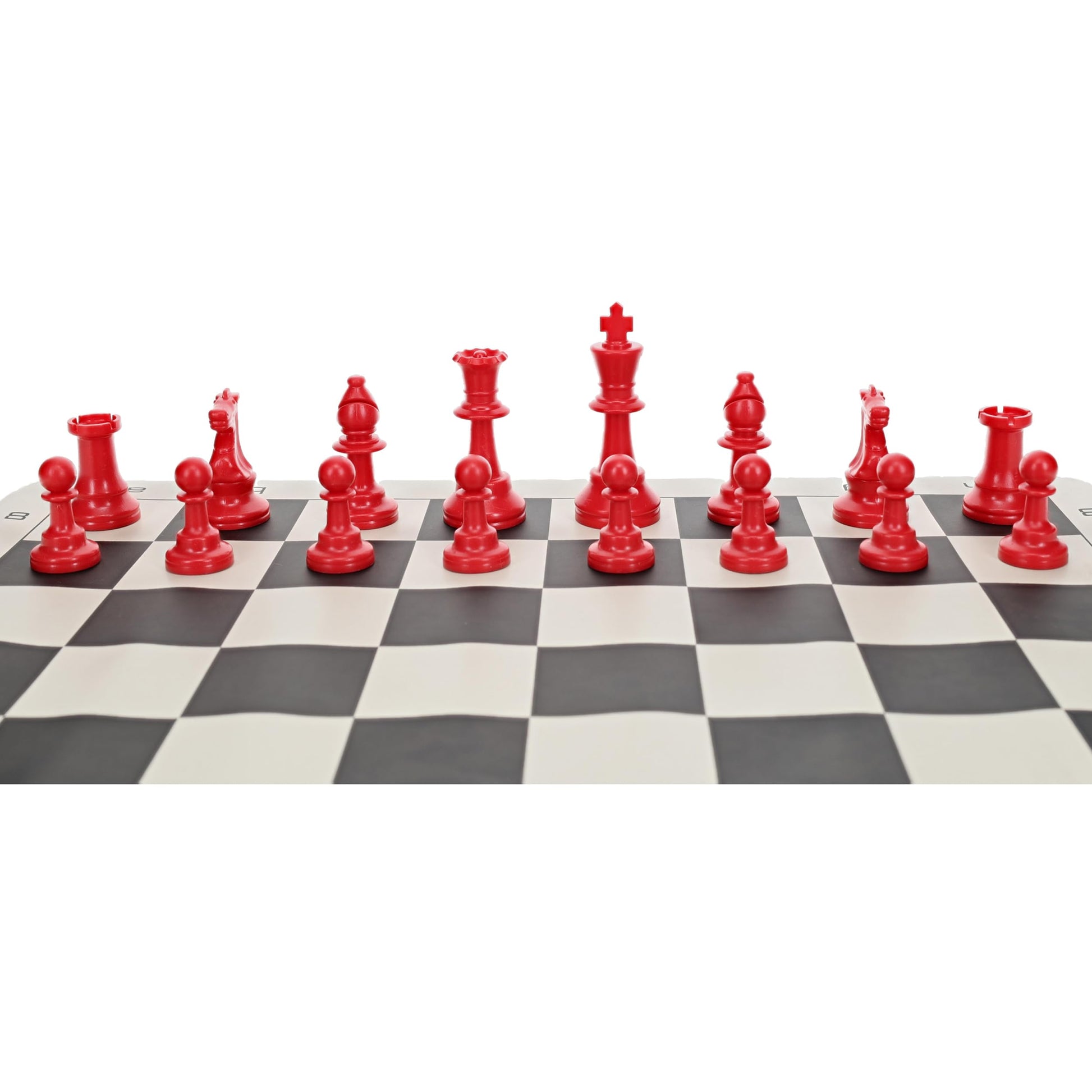 WE Games Color Bright Plastic Staunton Tournament Chess Pieces with 3.75 in. King - Half Chess Set of Chess Pieces Only, Red