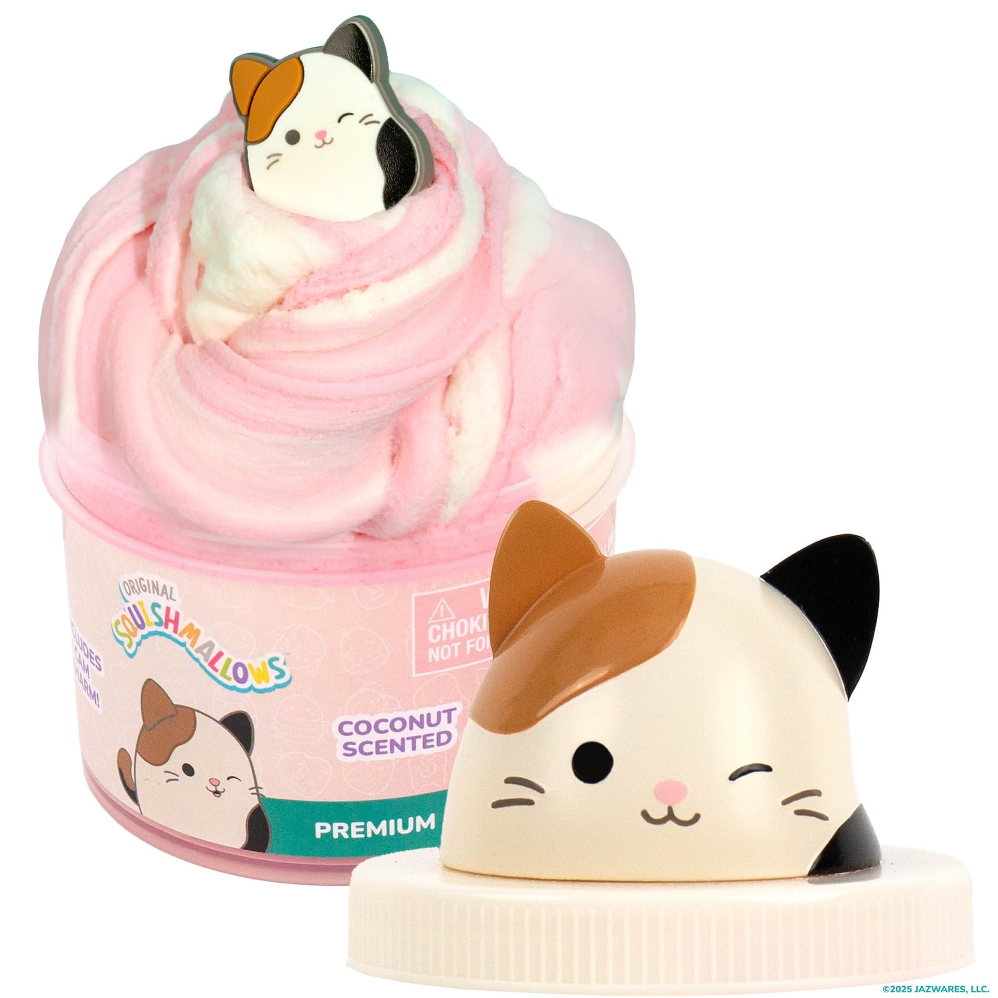 Original Squishmallows Scented Slime Jar, Coconut, Cam the Cat