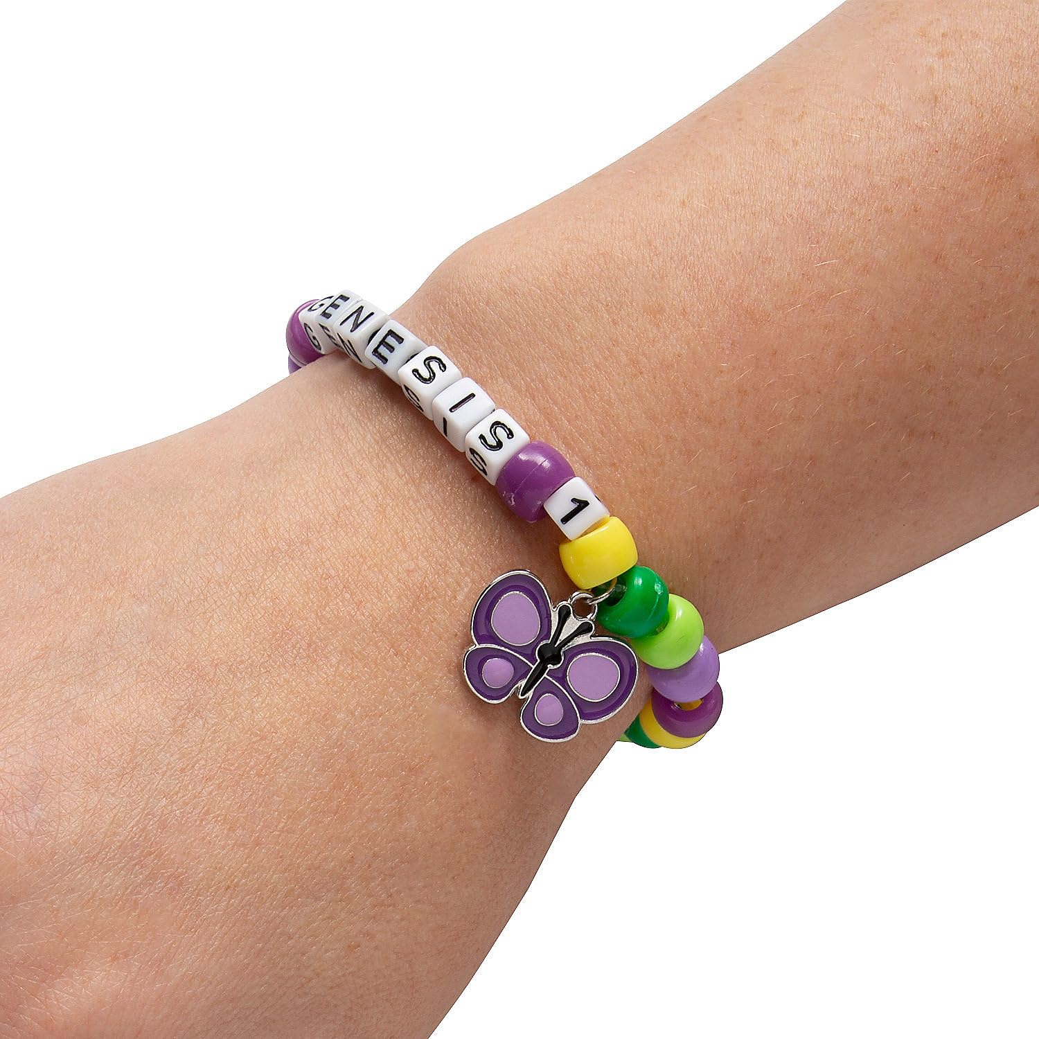 Fun Express Jungle VBS Pony Bead Bracelet Craft Kit - Makes 12, Vacation Bible School VBS 2026