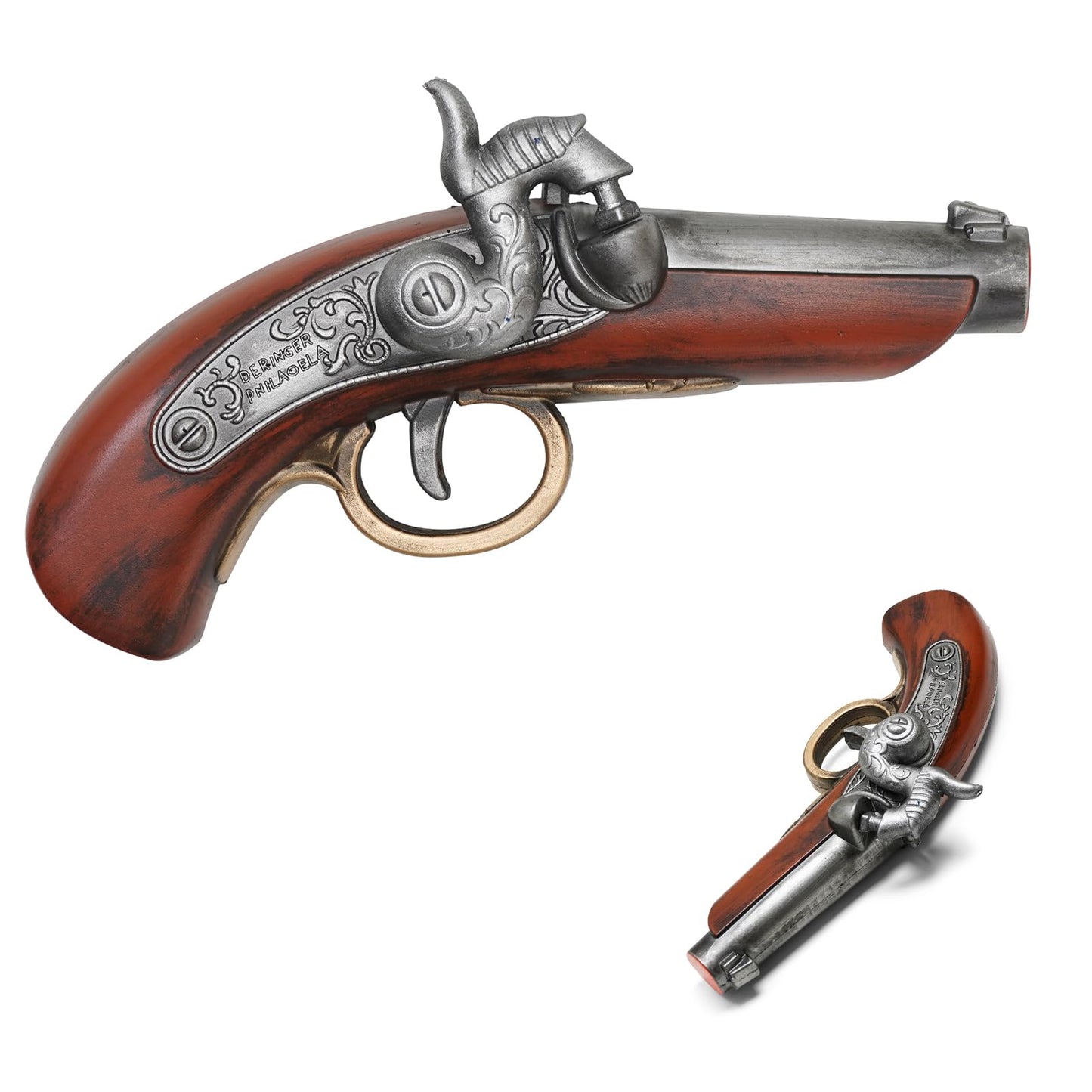 Philadelphia Derringer Foam Wild West Pocket-Sized Pistol 1852 for Collection Cosplay Costume Halloween Xmas Gift Replica 1:1
