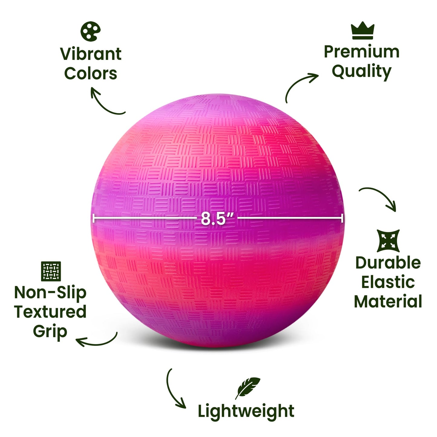 Variety Savings 7 Pack Playground Balls (8.5 Inch) - Dodgeball & Kickball Set for Kids, Includes 2 Pumps, 4 Pins, Mesh Bag - School & Outdoor Play