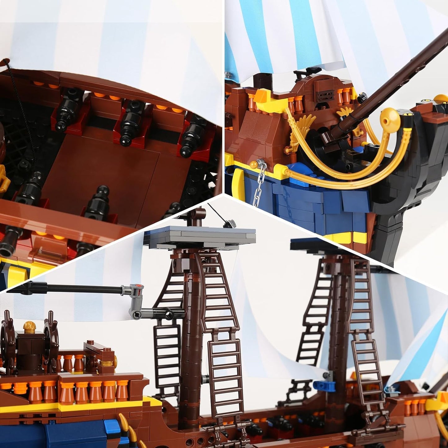 YESHIN Pirates Ship Model Building Blocks Kits, MOC Sailboat Model Construction Set to Build, Gift for Adult Collections Enthusiasts (2010+Pieces)