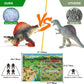 FRUSE Jurassic Dinosaur Toys Figures,12 PCS Realistic Large Dinosaur Figurines with Jumbo Play Mat & Information Dino Book,Educational Dino Figure