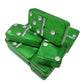 Marion Domino Double 6 Green Marbleized Tiles with Spinners, Jumbo Tournament Size in Black Elegant Velvet Bag