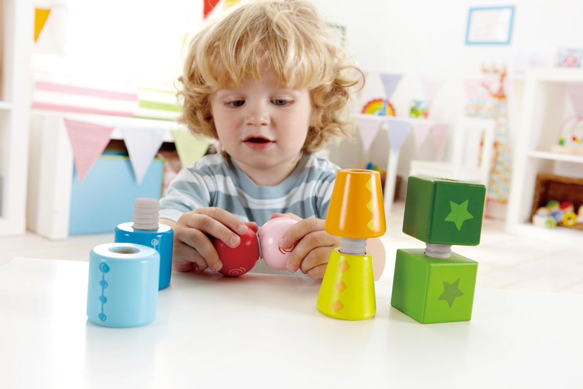 Hape Twist and Turnables Wooden Building Block Learning Set