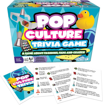 Outset Media Pop Culture Trivia Game - Party Game - Family Game - Travel Game - Fun and Easy to Play - 1200 Trivia Questions - For 2 or More Players
