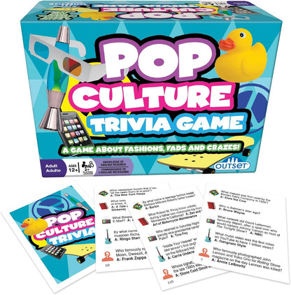 Outset Media Pop Culture Trivia Game - Party Game - Family Game - Travel Game - Fun and Easy to Play - 1200 Trivia Questions - For 2 or More Players